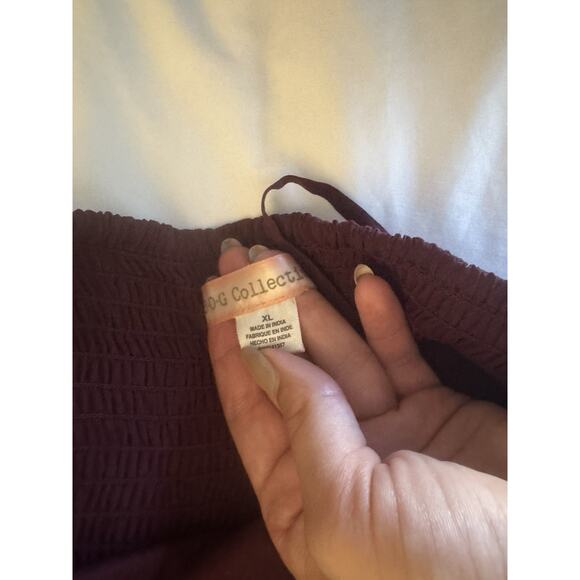 BOG Collective Burgundy Wide Leg Jumpsuit Sweetheart Neckline Fancy XL Holiday - Picture 4 of 6